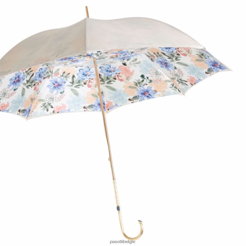 paraplu | 189 9l267-1 p5 - ivoorkleurige paraplu met bloemen PASOTTI VFHH4H323