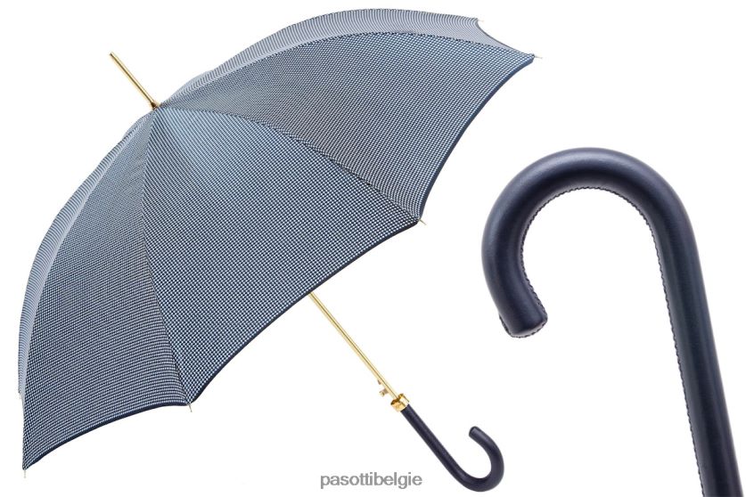 paraplu | 16 1408-34 p - pied de poule marineblauwe paraplu PASOTTI VFHH4H469