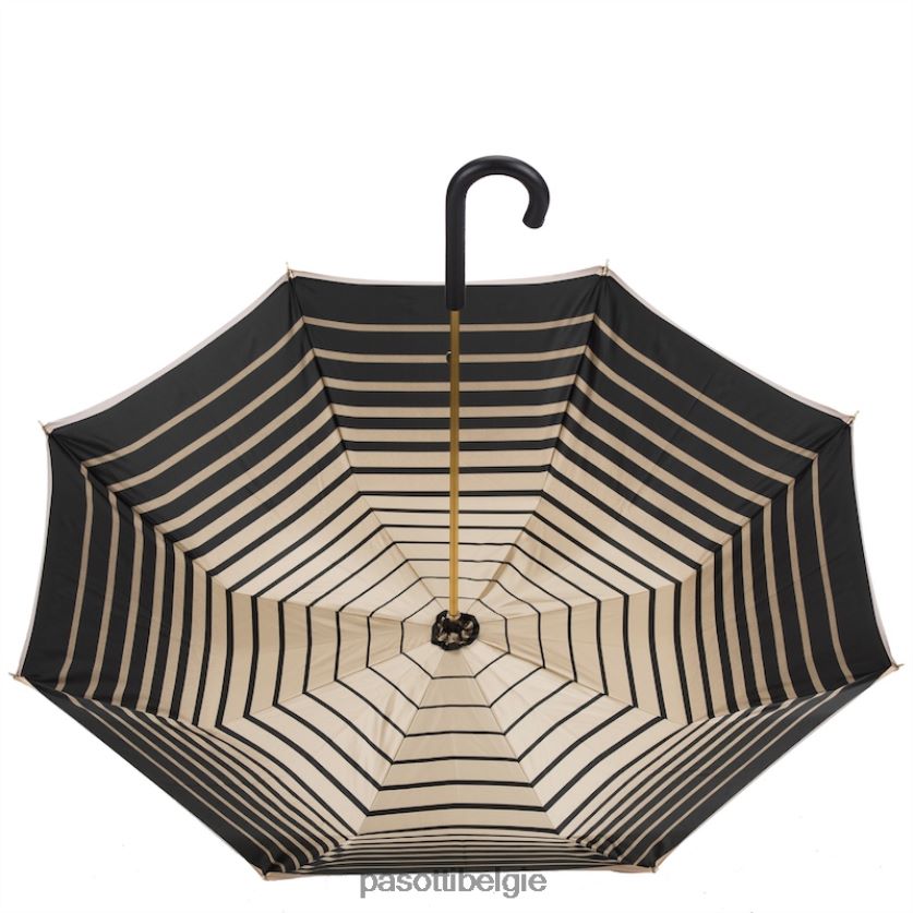 paraplu | 189 21285-1 p - Ivoorkleurige paraplu met gestreepte binnenkant, dubbeldoek PASOTTI VFHH4H459