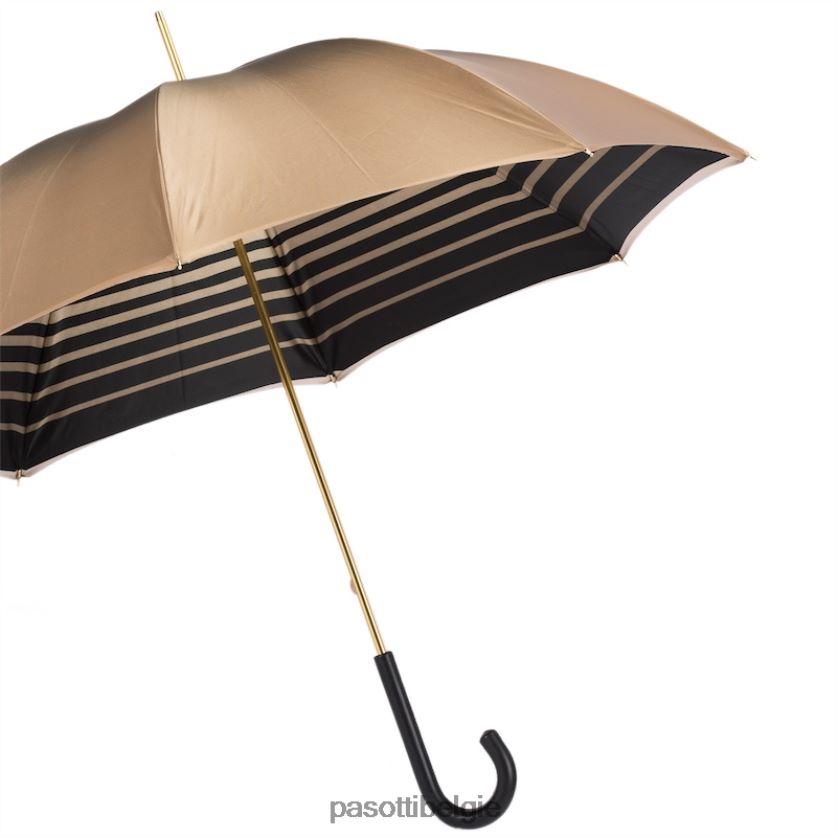 paraplu | 189 21285-1 p - Ivoorkleurige paraplu met gestreepte binnenkant, dubbeldoek PASOTTI VFHH4H459
