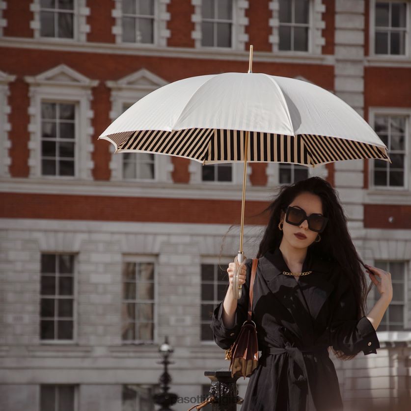 paraplu | 189 21352-5 a - ivoorkleurige paraplu met zwarte strepen PASOTTI VFHH4H436