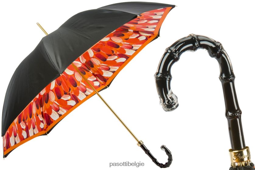 paraplu | 189 30093-4 n5 - paraplu met oranje penseelstreken, dubbeldoek PASOTTI VFHH4H479