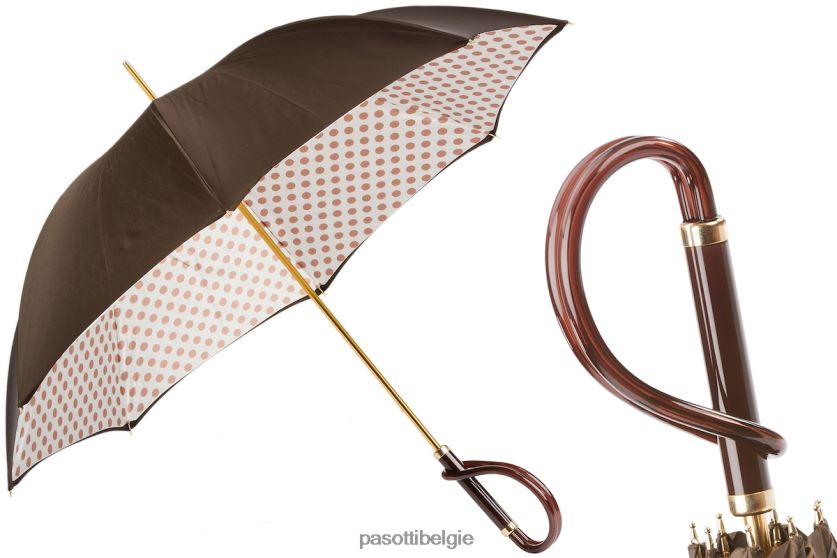 paraplu | 189 55874-13 a - beige paraplu met stippen PASOTTI VFHH4H460