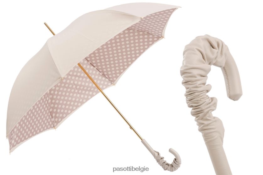 paraplu | 189 55874-153 a35 - ivoorkleurige paraplu met stippen, dubbele stof PASOTTI VFHH4H465