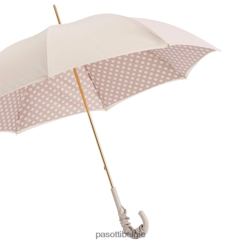 paraplu | 189 55874-153 a35 - ivoorkleurige paraplu met stippen, dubbele stof PASOTTI VFHH4H465