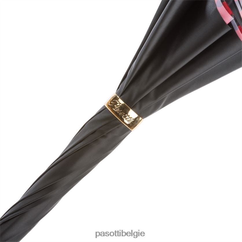 paraplu | 189 55874-163 a - zwart-rode paraplu met stippen, dubbeldoek PASOTTI VFHH4H472