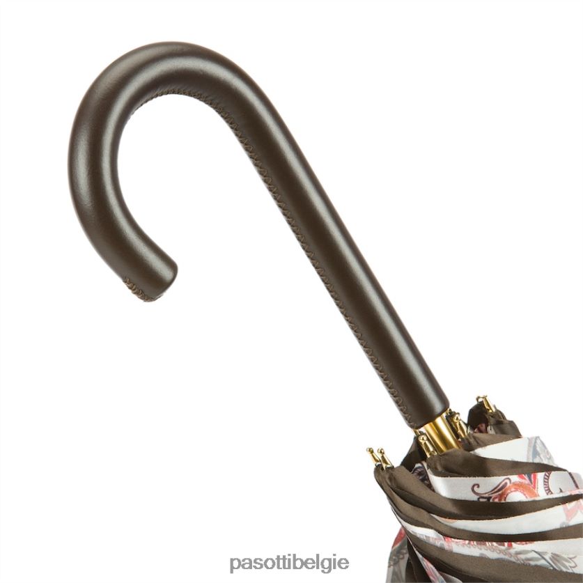 paraplu | 189 5f805-6 p - paisley paraplu met leren handvat PASOTTI VFHH4H454
