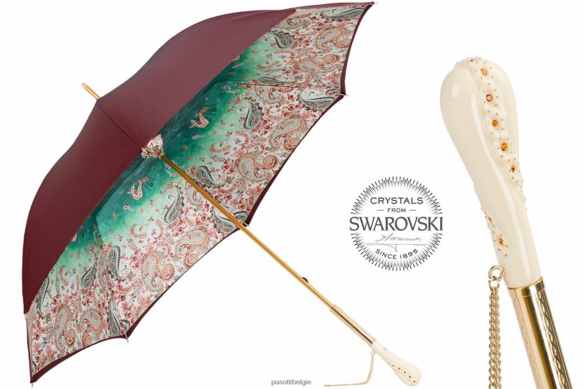 paraplu | 189 vf662-8 z5 - bordeauxrode paisley paraplu PASOTTI VFHH4H434