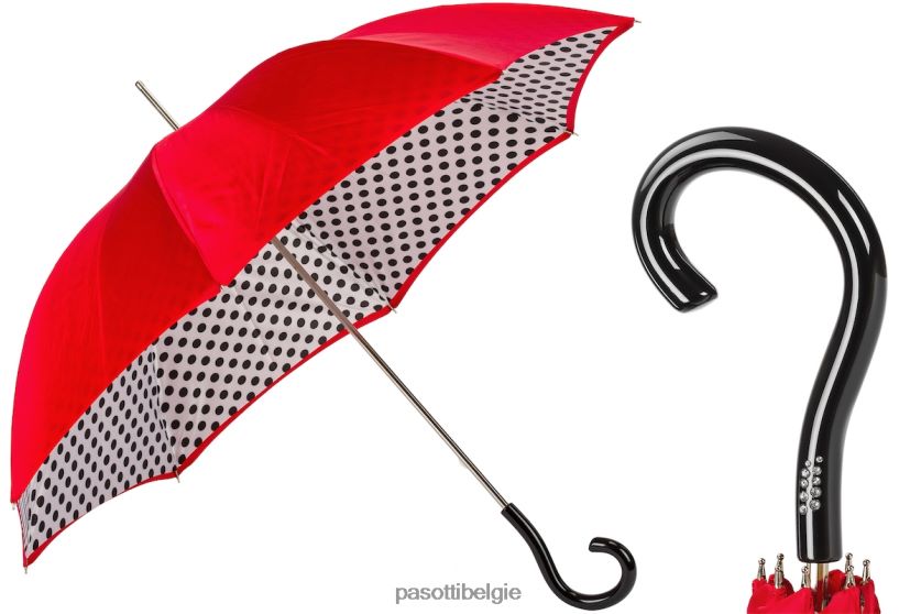 paraplu | 189n 55874-2 u18 - felrode paraplu met stippen, dubbel stof PASOTTI VFHH4H471