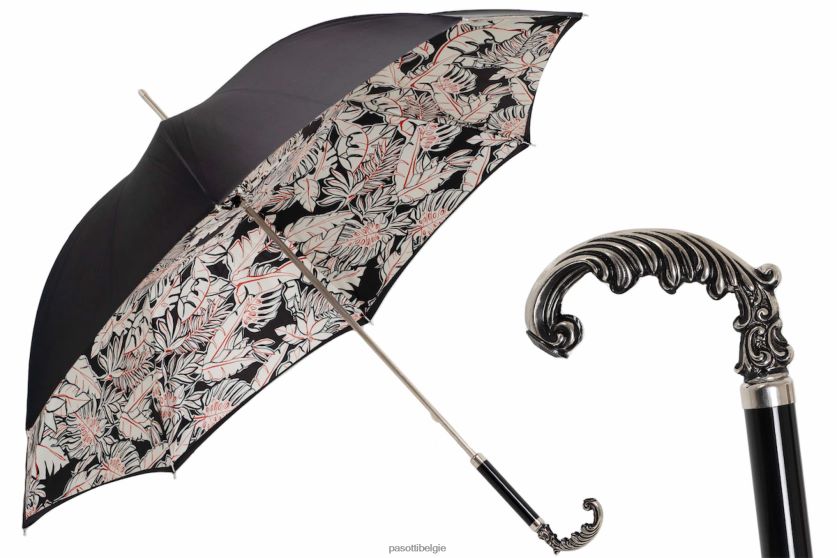 paraplu | 189n z0327-1 p49 - paraplu foglie bianche PASOTTI VFHH4H435