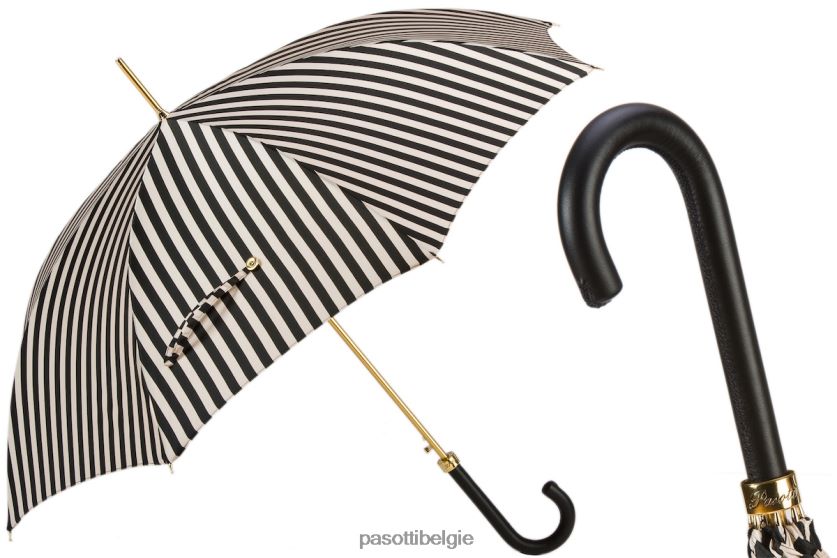 paraplu | 460 21352-1 p - zwart-wit gestreepte paraplu PASOTTI VFHH4H462