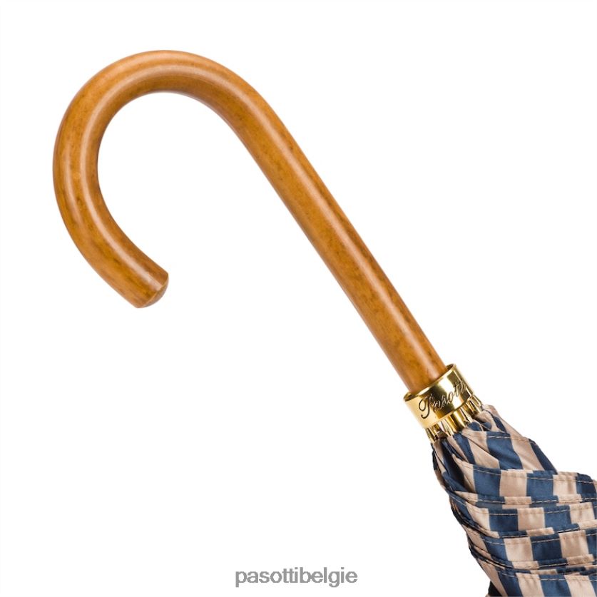 paraplu | 460 21352-3 m - gestreepte paraplu met handvat in malakka PASOTTI VFHH4H457