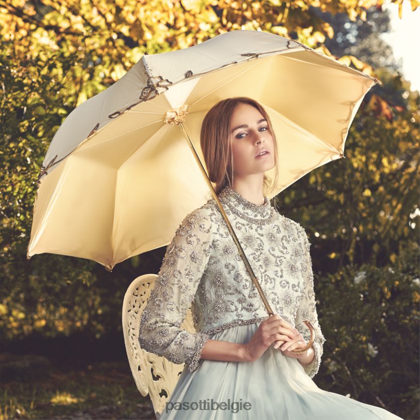 paraplu | 177 plat-300 p5 - ivoorkleurige paraplu met versiering (homepage paraplu) PASOTTI VFHH4H521