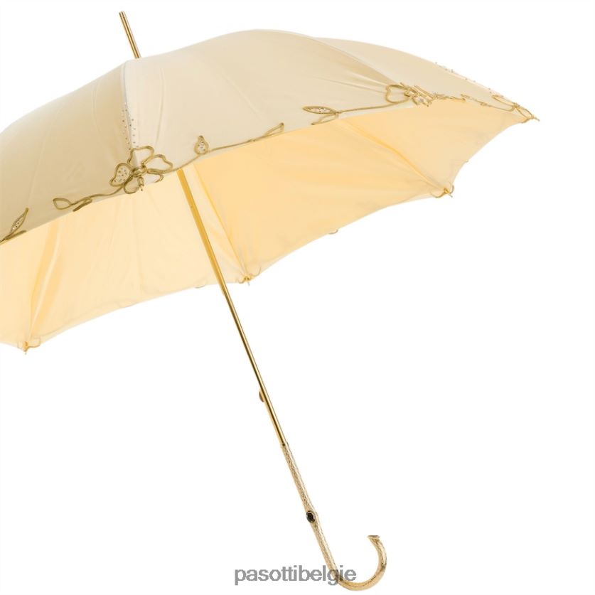 paraplu | 177 plat-300 p5 - ivoorkleurige paraplu met versiering (homepage paraplu) PASOTTI VFHH4H521