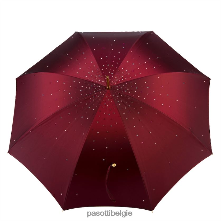 paraplu | 184 serge-17 u2 - bordeauxrode swarovski paraplu, dubbeldoek PASOTTI VFHH4H552