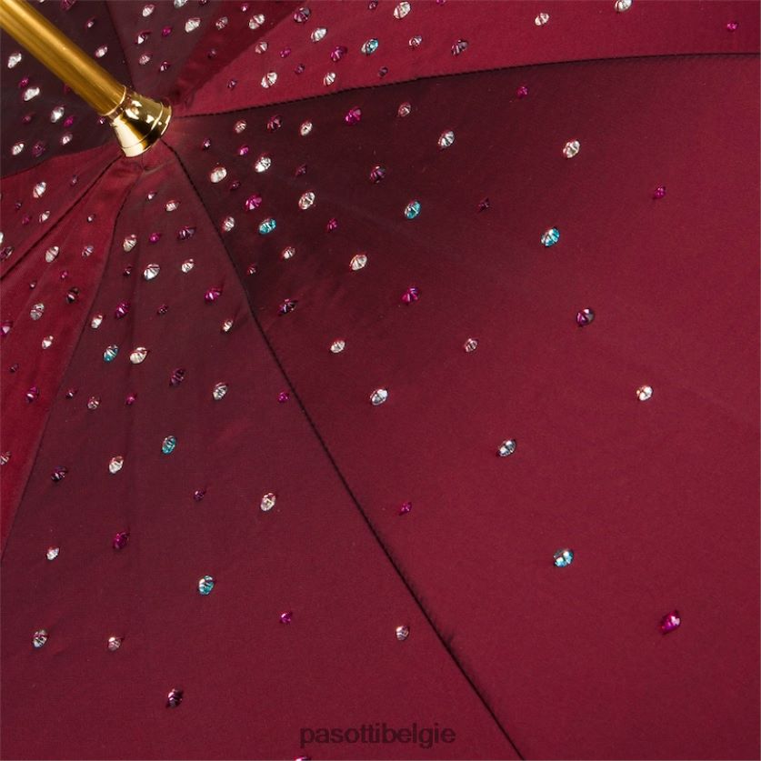 paraplu | 184 serge-17 u2 - bordeauxrode swarovski paraplu, dubbeldoek PASOTTI VFHH4H552