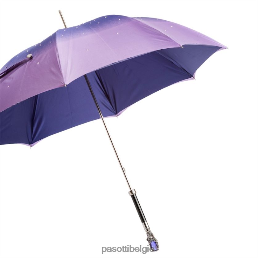 paraplu | 185n 21284-14 w68 - paarse swarovski paraplu, dubbeldoek PASOTTI VFHH4H554