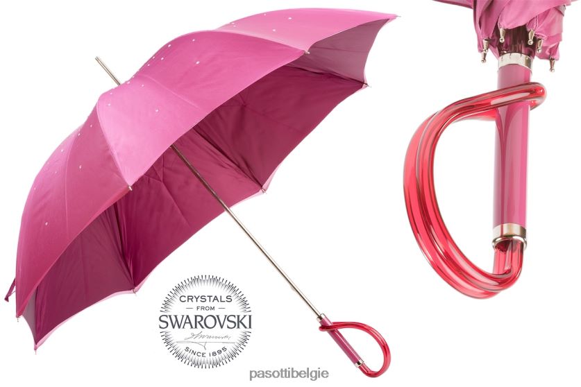 paraplu | 185n 21284-18 a - roze swarovski paraplu, dubbeldoek PASOTTI VFHH4H540