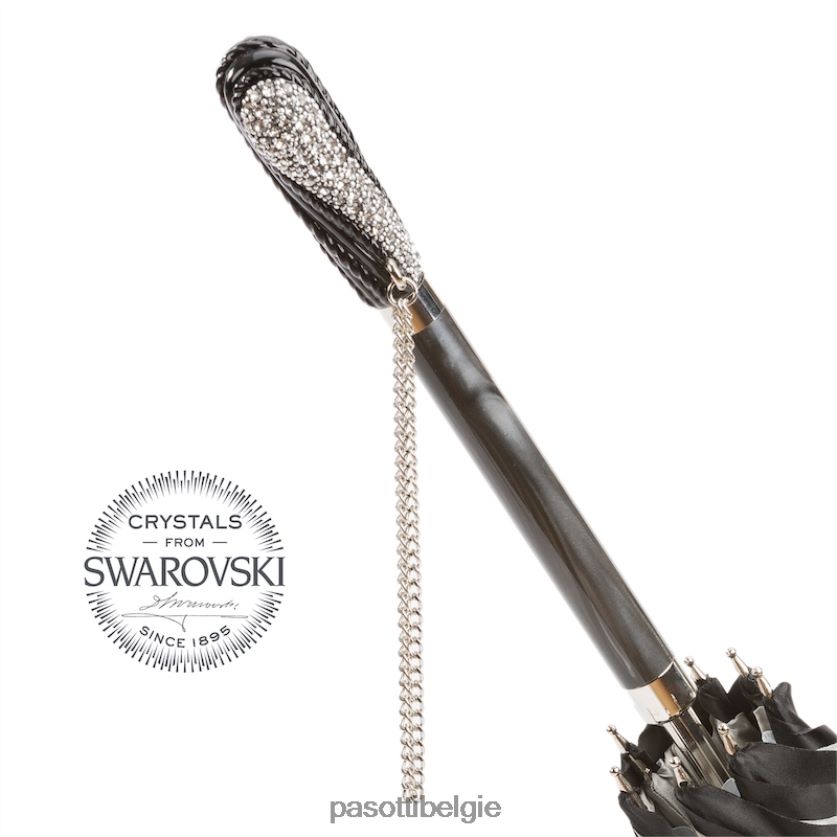 paraplu | 185n plat-34 s8 - zwarte swarovski paraplu, dubbel doek PASOTTI VFHH4H518