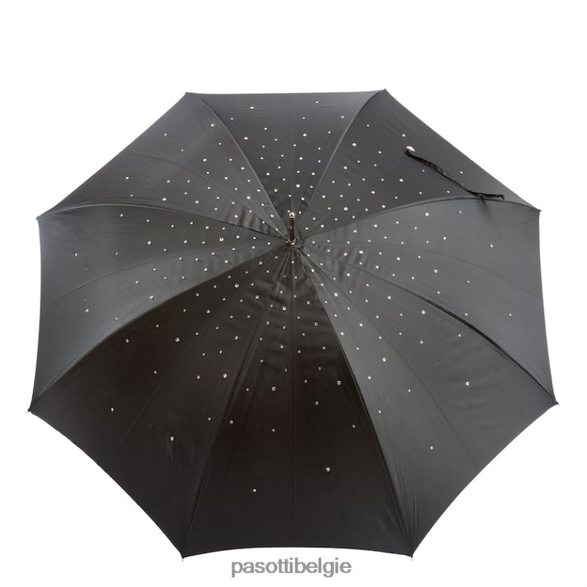 paraplu | 185n plat-34 s8 - zwarte swarovski paraplu, dubbel doek PASOTTI VFHH4H518