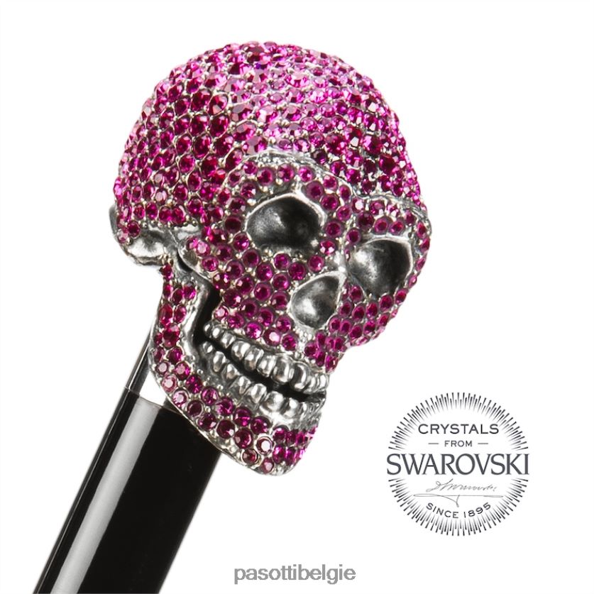 paraplu | 189n 50884-2 w333fu - fuchsia rozen swarovski schedelparaplu PASOTTI VFHH4H551