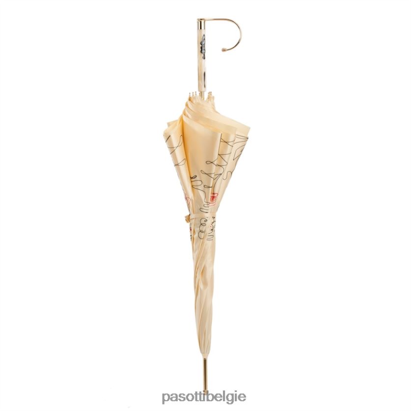 paraplu | 222 plat-300 t8 - ivoorkleurige schetsparaplu, dubbeldoek PASOTTI VFHH4H534