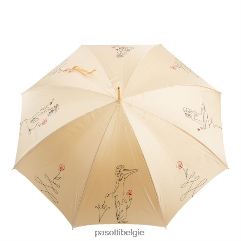 paraplu | 222 plat-300 t8 - ivoorkleurige schetsparaplu, dubbeldoek PASOTTI VFHH4H534