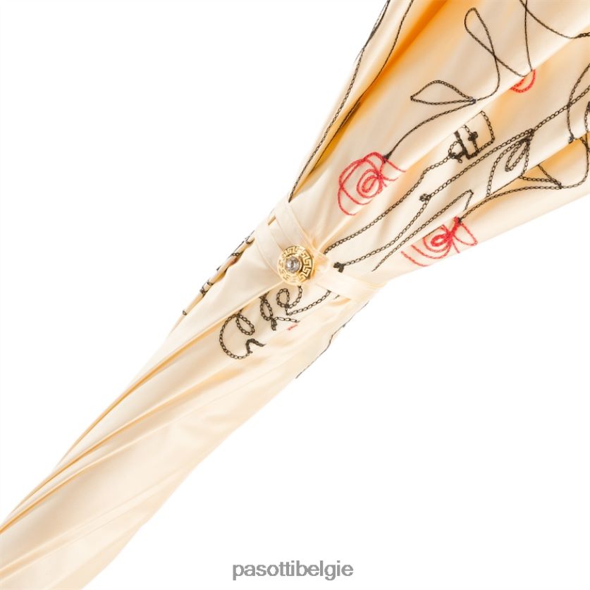 paraplu | 222 plat-300 t8 - ivoorkleurige schetsparaplu, dubbeldoek PASOTTI VFHH4H534