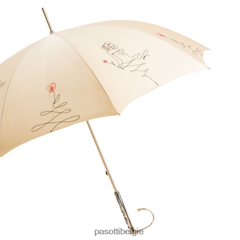 paraplu | 222 plat-300 t8 - ivoorkleurige schetsparaplu, dubbeldoek PASOTTI VFHH4H534