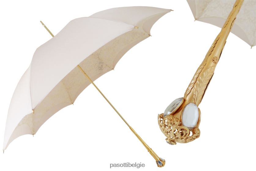 paraplu | 386or serge-65 e11 - zeer elegante ecru parasol, dubbeldoek PASOTTI VFHH4H515