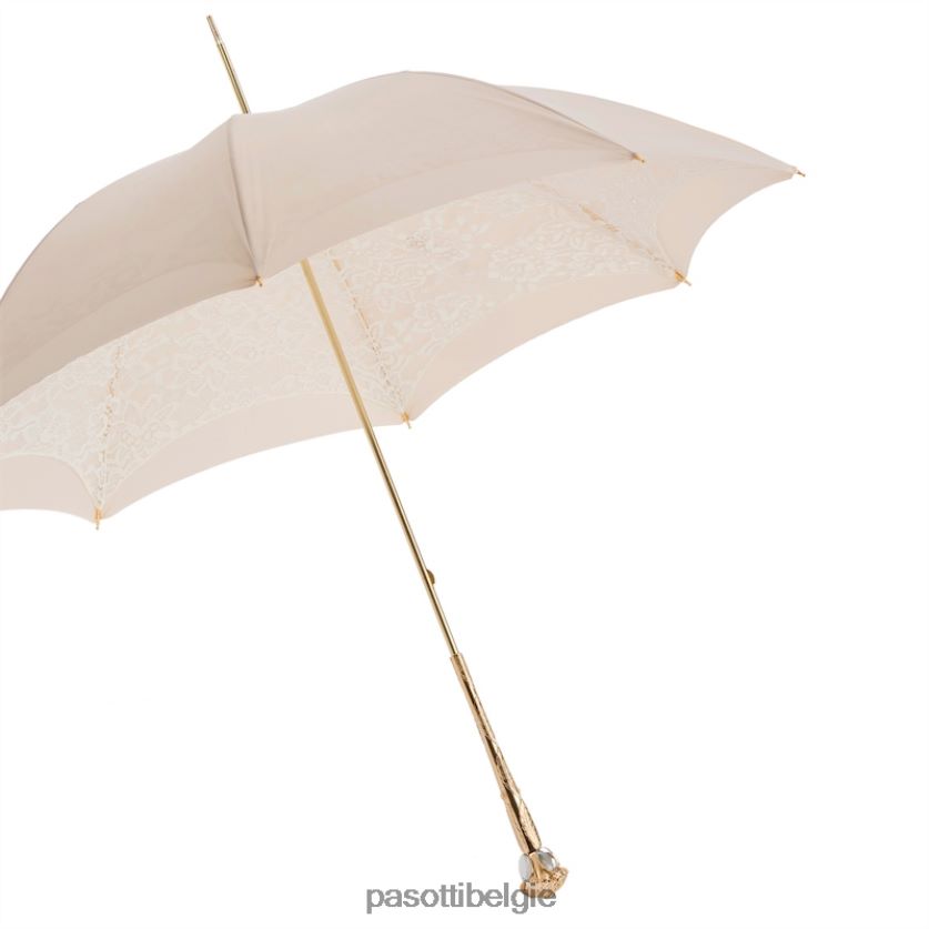 paraplu | 386or serge-65 e11 - zeer elegante ecru parasol, dubbeldoek PASOTTI VFHH4H515