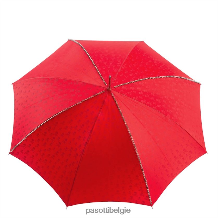 paraplu | 416nt prt w33ne - rode paraplu met studs en zwart schedelhandvat PASOTTI VFHH4H530