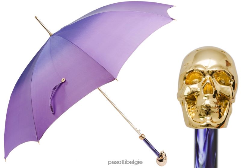 paraplu | 460 21284-14 w33pv - gouden schedel paarse ombre paraplu PASOTTI VFHH4H548