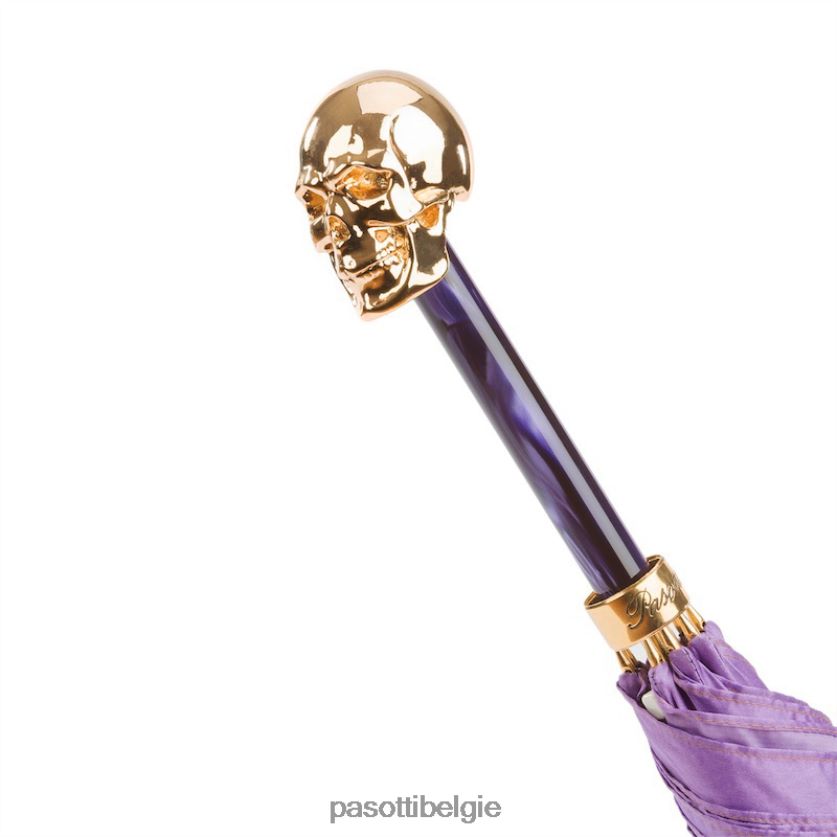 paraplu | 460 21284-14 w33pv - gouden schedel paarse ombre paraplu PASOTTI VFHH4H548