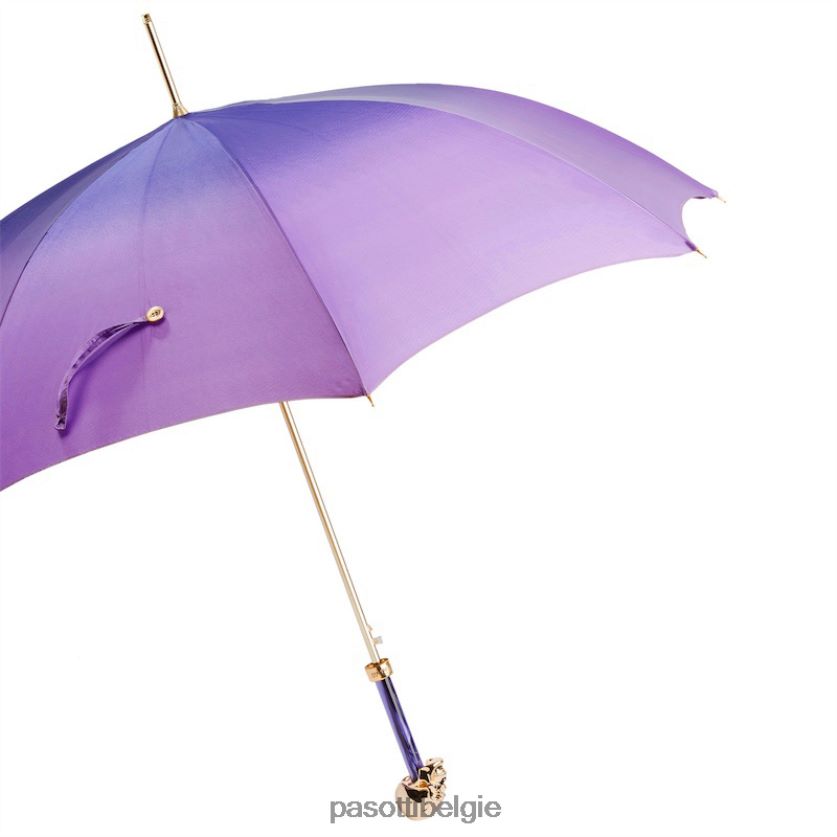 paraplu | 460 21284-14 w33pv - gouden schedel paarse ombre paraplu PASOTTI VFHH4H548