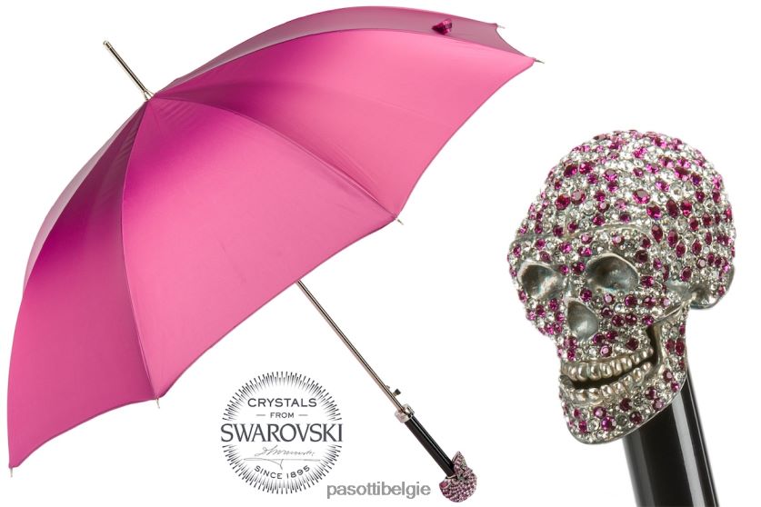 paraplu | 460n 21284-18 w333mix - paraplu met fuchsia swarovski schedel PASOTTI VFHH4H519