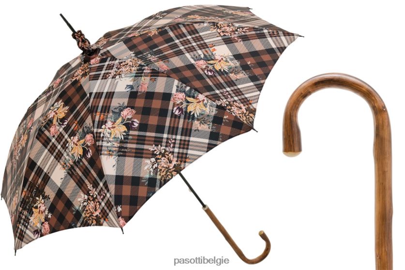paraplu | 354ne 5y743-5 d26 - tartan parasol met bloemen PASOTTI VFHH4H630