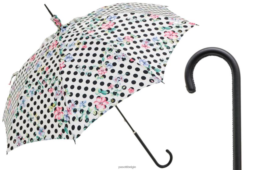 paraplu | 354ni 90462-2 d1 - parasol met stippen en bloemen PASOTTI VFHH4H628