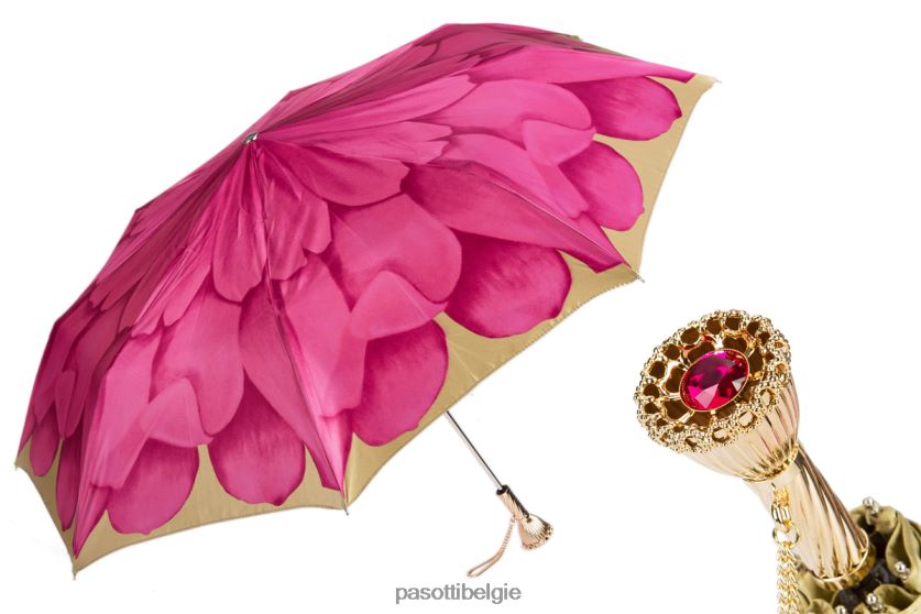 paraplu | 257 21065-30 p11 - roze dahlia opvouwbare paraplu PASOTTI VFHH4H576