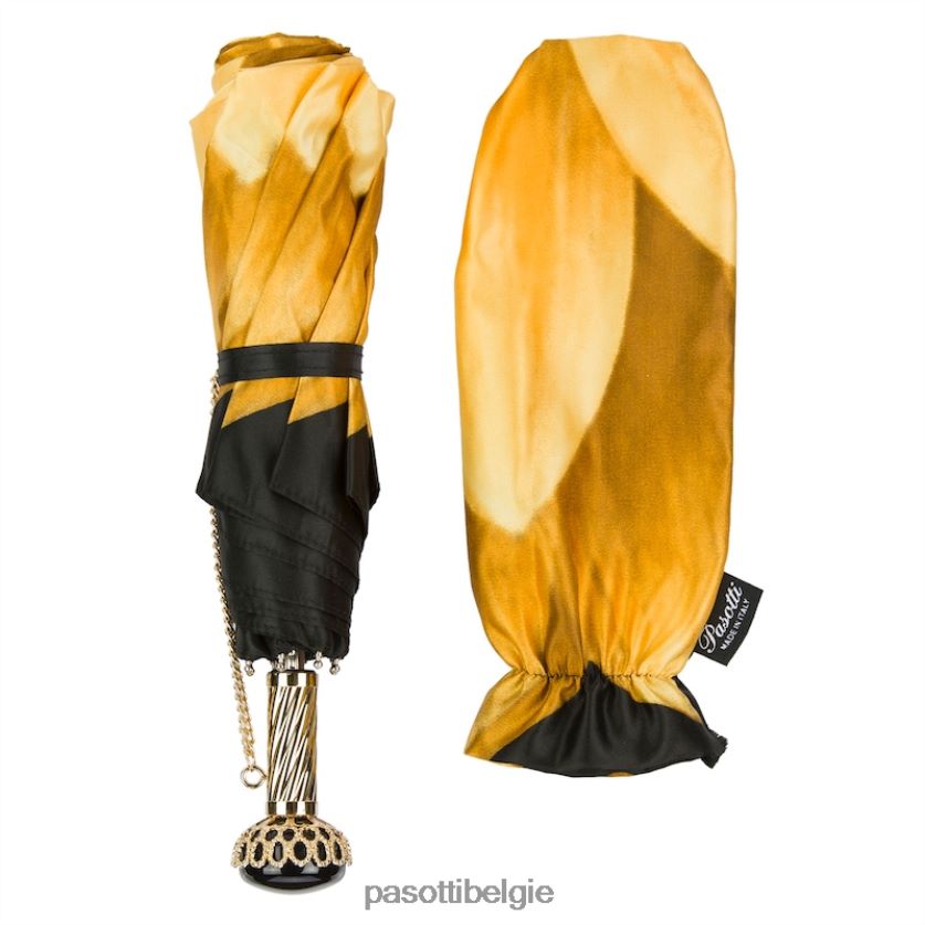 paraplu | 257 21273-6 a29 - gouden bloem mooie opvouwbare paraplu PASOTTI VFHH4H606