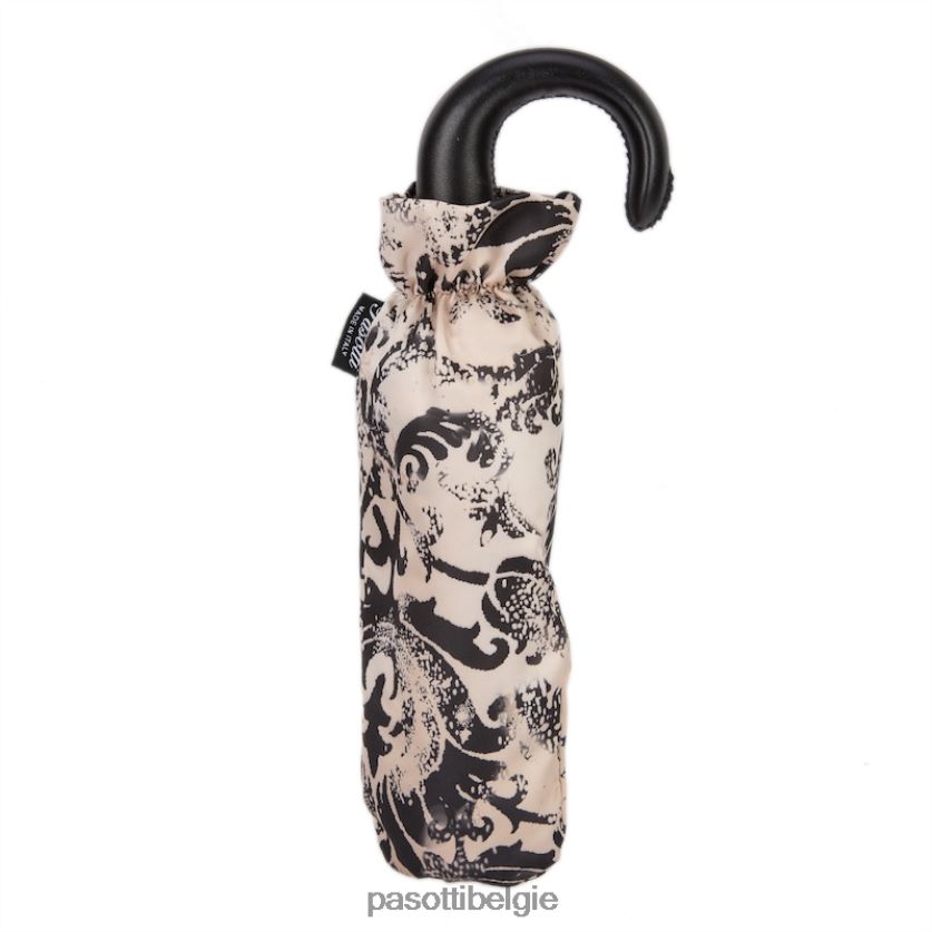 paraplu | 257 50998-44 p - zwart en beige opvouwbare paraplu PASOTTI VFHH4H597