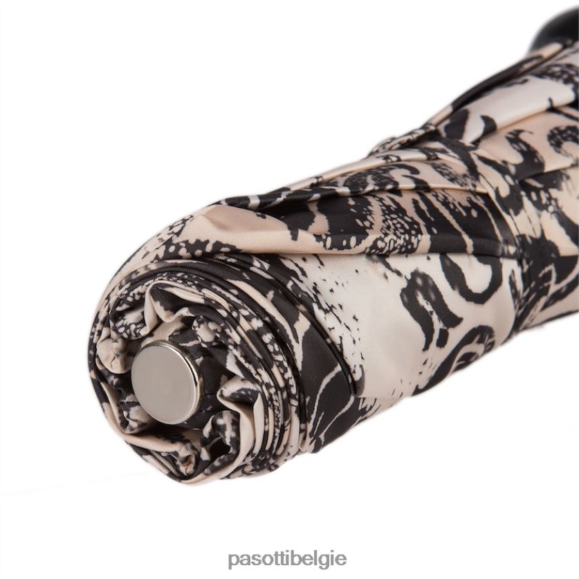 paraplu | 257 50998-44 p - zwart en beige opvouwbare paraplu PASOTTI VFHH4H597