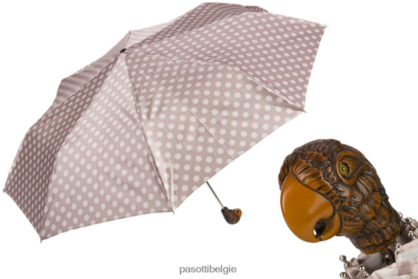 paraplu | 257 55874-153 139 - Opvouwbare paraplu met stippen en papegaaihandvat PASOTTI VFHH4H619