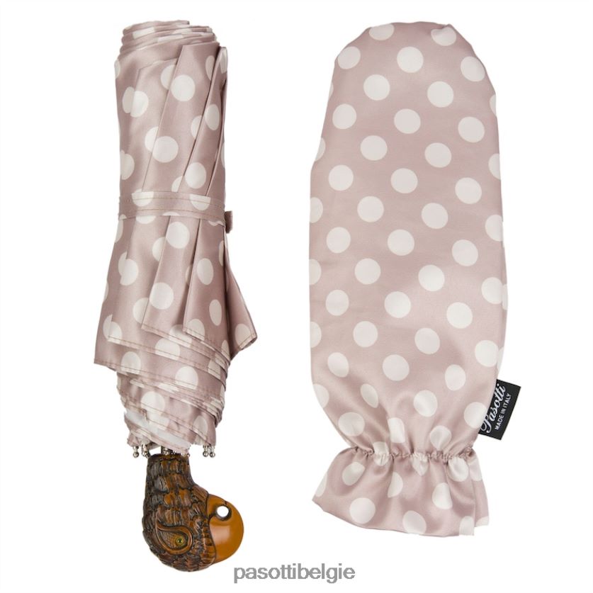 paraplu | 257 55874-153 139 - Opvouwbare paraplu met stippen en papegaaihandvat PASOTTI VFHH4H619