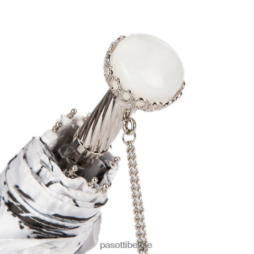 paraplu | 257 56799-1 a29 - zwart-wit gebloemde paraplu PASOTTI VFHH4H588