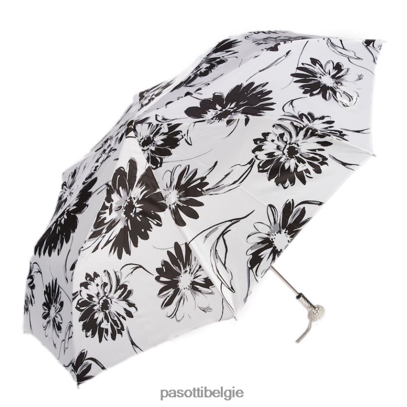 paraplu | 257 56799-1 a29 - zwart-wit gebloemde paraplu PASOTTI VFHH4H588