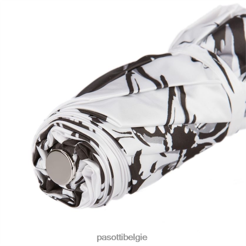 paraplu | 257 56799-1 a29 - zwart-wit gebloemde paraplu PASOTTI VFHH4H588