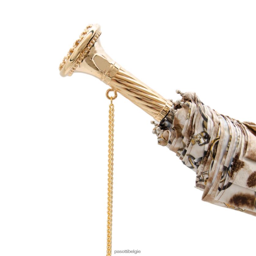 paraplu | 257 58002-6 p12 - opvouwbare paraplu met luipaardprint en kettingen PASOTTI VFHH4H587