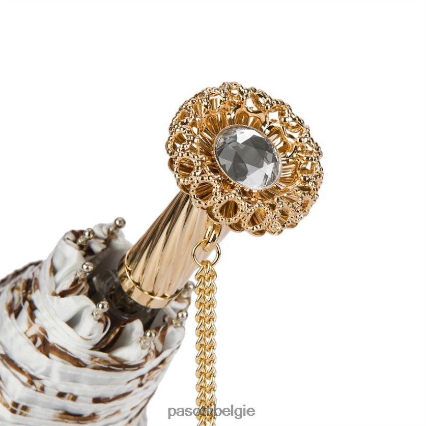 paraplu | 257 58002-9 s15 - witte opvouwbare paraplu met kettingprint PASOTTI VFHH4H616