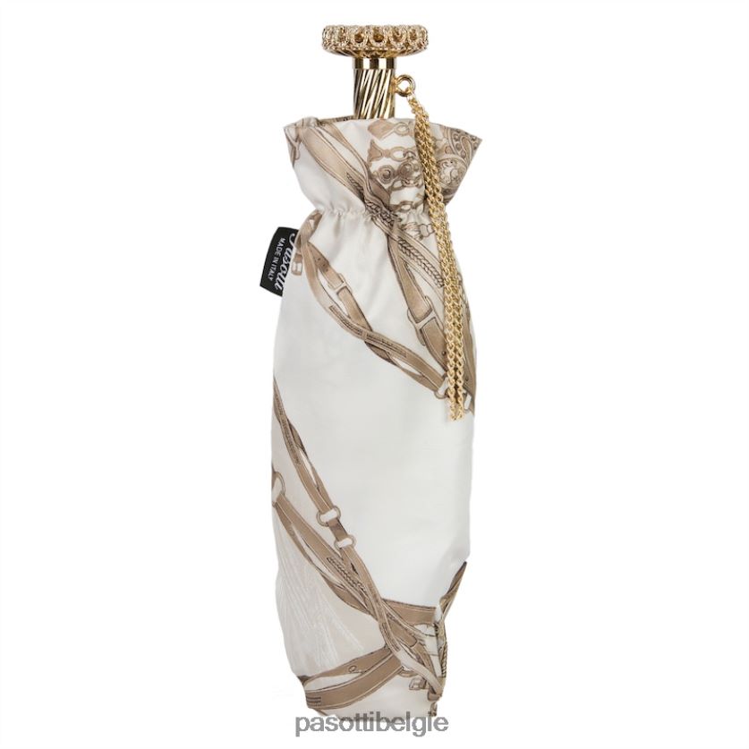 paraplu | 257 58152-2 s15 - hoofdstellen print witte opvouwbare paraplu PASOTTI VFHH4H621